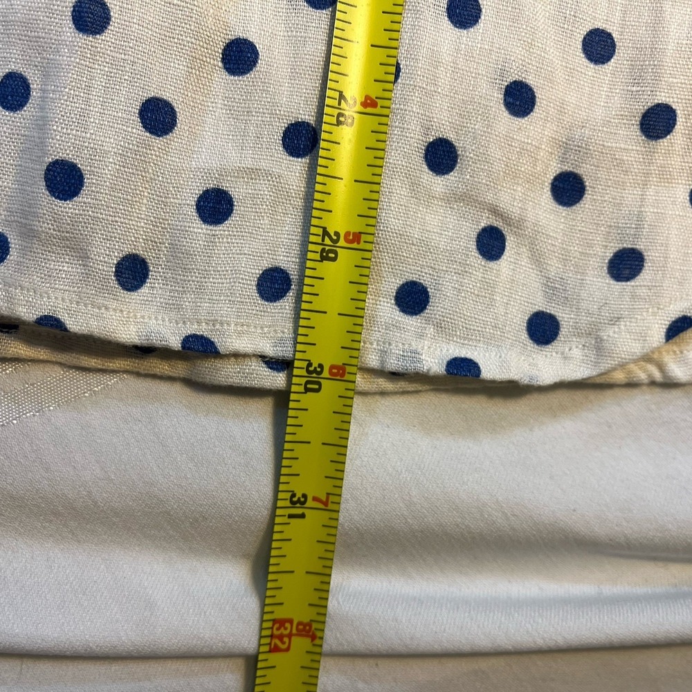 120% Lino Linen Italian Men's Polka Dot Button Up Luxury - Picture 8 of 10